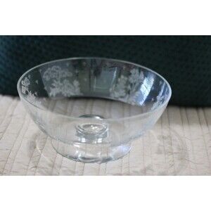 Etched Thick Glass Garden Design Fruit Bowl